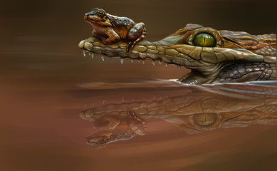 Крокодил и лягушка
