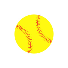 Flat icon softball ball. Vector illustration. - obrazy, fototapety, plakaty