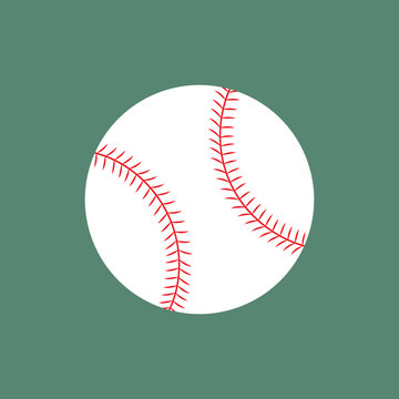 Flat icon baseball ball. Vector illustration.