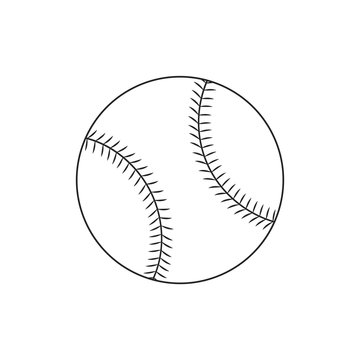 Line icon baseball ball. Vector illustration.