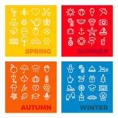 season icons - spring, summer, autumn, winter