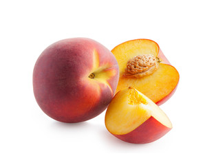 Peaches isolated on white background