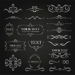 Ornate frames elements silver design