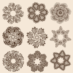 Vector set of round pattern