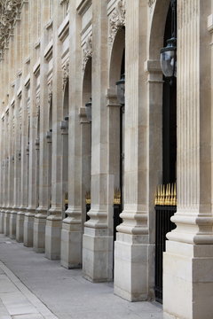 Renaissance colonnade in Paris, France
