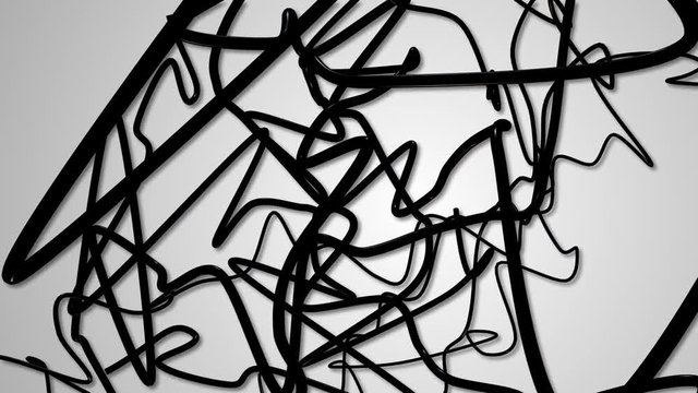 random black and white strings abstract background