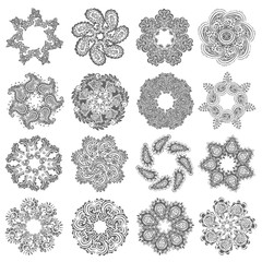 Vector set of round pattern