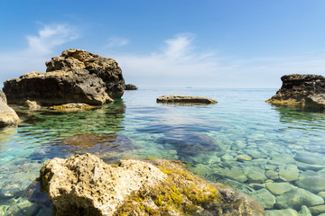 Fototapeta premium Crystal clear waters Crystal clear waters along the coast of Gozo, perfect for a swim