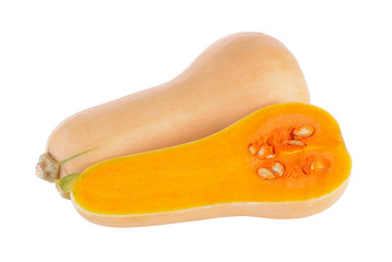 butternut squash on white background