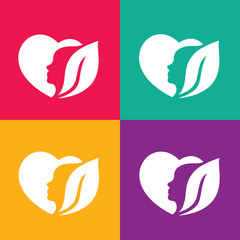 Love beauty logo,green eco logo,people logo