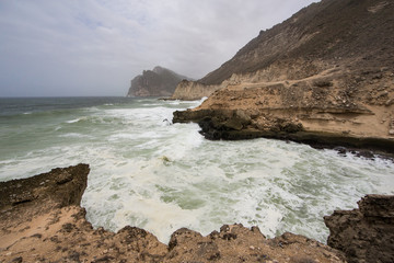 Mughsail beach and cliffs  in Salalah, Oman
