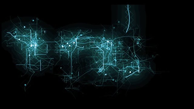 Animation of digital grid on a black background