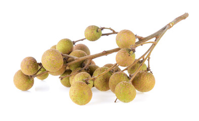 ripe longan on white background