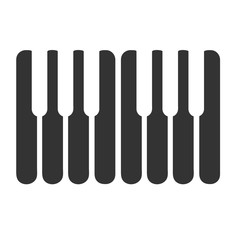 Piano icon. Piano buttons logo. Flat icon of piano buttons