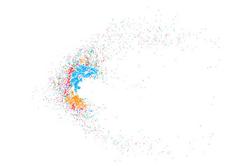 Colorful celebration background with confetti isolated on white, Abstract background with many splattered falling round glitter pieces. Sprinkle random pattern made of confetti blow drops.