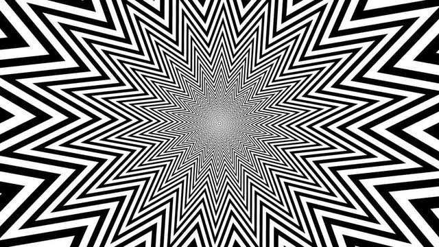 black and white hypnotic shape with optical effect