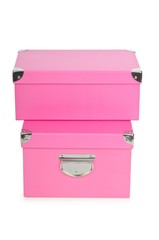 Pink giftboxes isolated on white