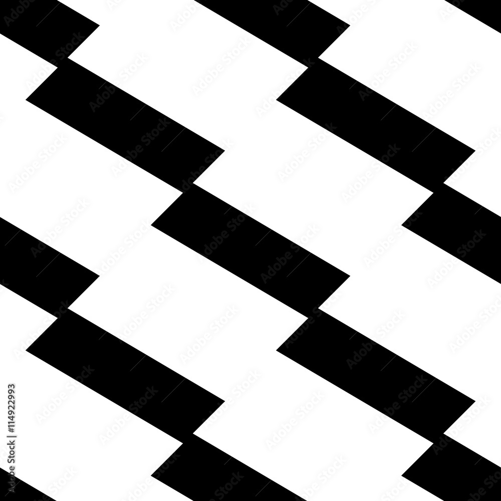 Aufkleber Seamlessly repeatable geometric pattern - Abstract monochrome ba