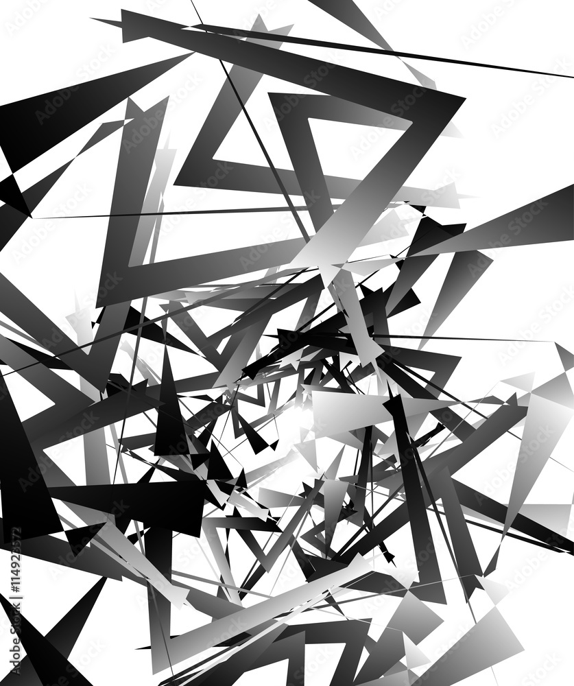 Poster geometric abstract art. edgy, angular rough texture. monochrome,