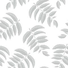 Fototapeta premium Seamless white and black foliage pattern