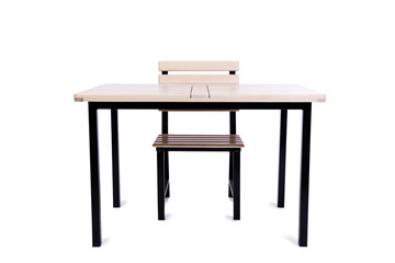 Table furniture isolated on the white