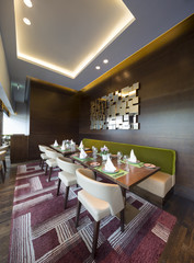 Modern restaurant interior, part of a hotel