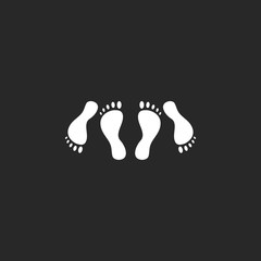 Feet of couple having sex simple icon on background