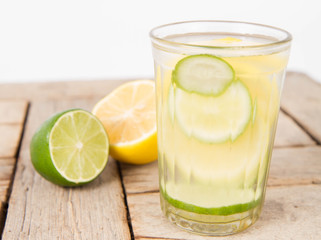 Lemonade with lemon and lime