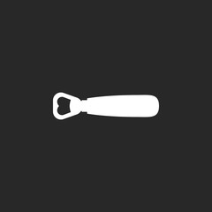 Beer bottle opener simple icon on background