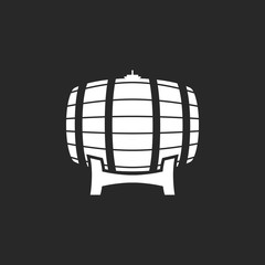 Wooden barrel simple icon on background