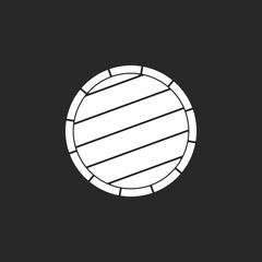 Wooden barrel simple icon on background