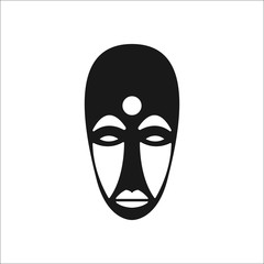 The African mask simple icon on background