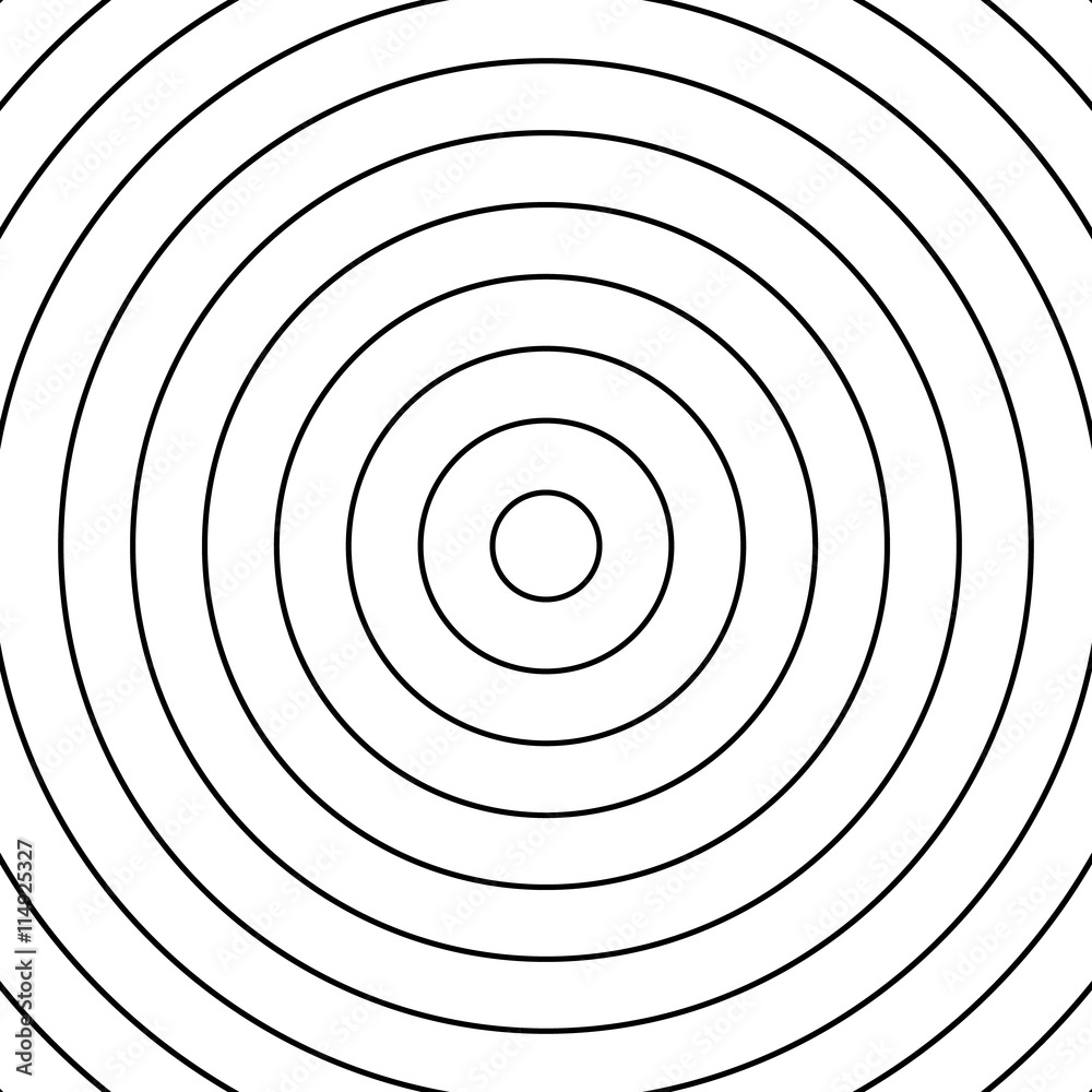 Aufkleber Concentric circles pattern. Abstract monochrome-geometric illust