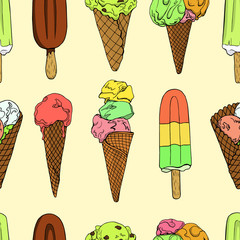 Ice creams pattern