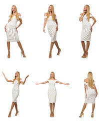 Composite photo of woman in various poses