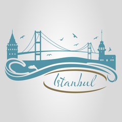 Naklejka premium istanbul logo, icon and symbol vector illustration