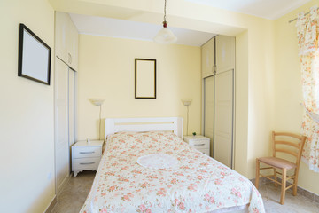 Interior of a bedroom in a guest house