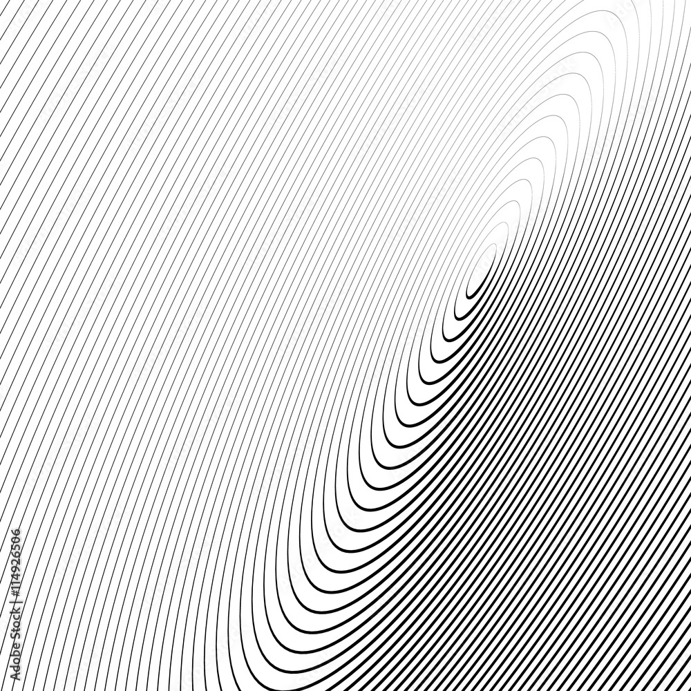 Aufkleber Circle pattern with dynamic, irregular lines. Geometric circular