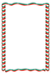 Fototapeta premium Frame of ribbon with the colors of the Bulgaria flag