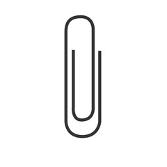 Steel clip icon. Flat logo of clip isolatad on white background. Vector illustration.