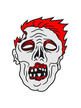 face horror halloween head zombie angry cartoon creepy