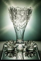 Decorative Crystal Vase and Candle Holder