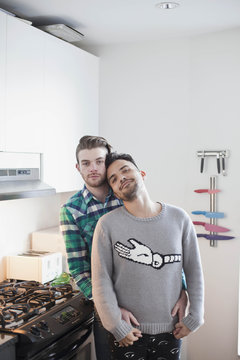 Portrait of a young gay couple