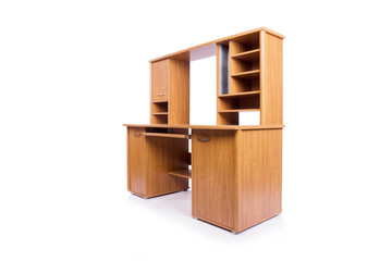 Computer home desk isolated on the white background