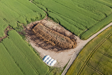 aerial view of the  harvest field