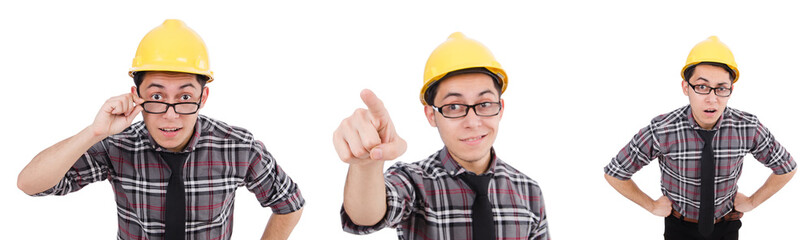 Industrial worker isolated on the white background