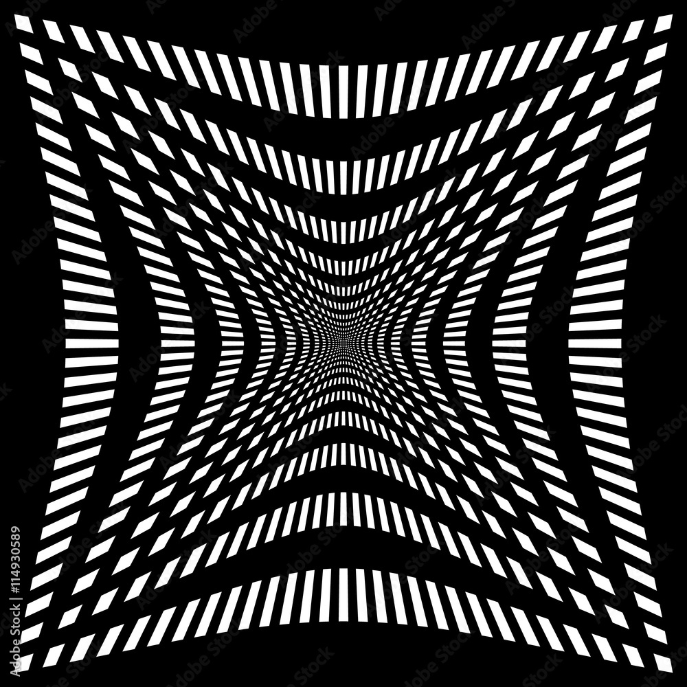 Poster Grid, mesh pattern with distortion. Abstract geometric pattern.