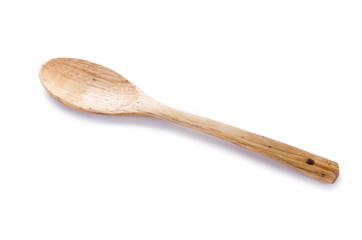 Wooden spoon isolated on white