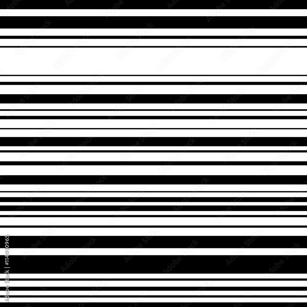 Wall mural Horizontal straight parallel lines. Abstract monochrome seamless