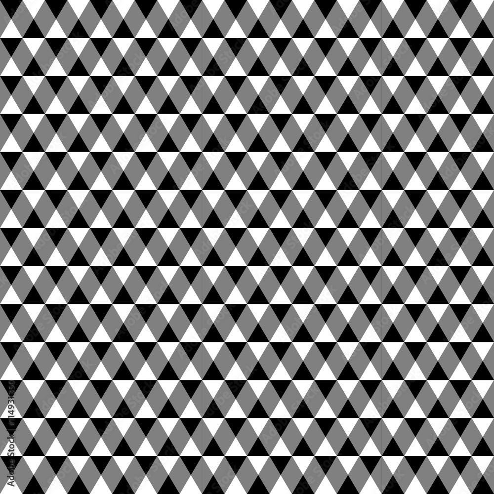 Poster Repeatable contrasty geometric pattern. Mosaic of triangles with